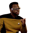 Geordi pointing, hey nice point!