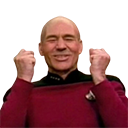 Picard! Yes! Happy! Celebrate!